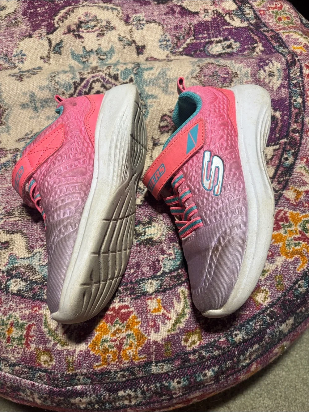 Skechers Girls' Pink & Purple Athletic Sneakers, Size 13